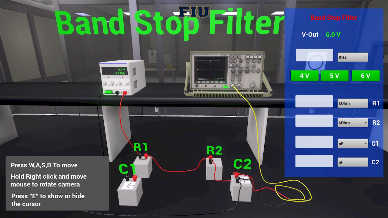 Virtual Lab Electronics Band Pass Filter
