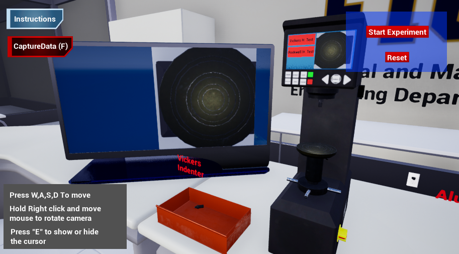 Virtual Lab Mechanics of Materials Vickers Test